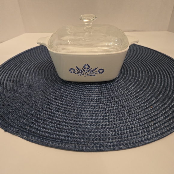 Corningware Other - Corningware White Casserole Dish with Blue Floral Design